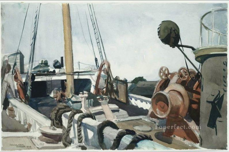 deck of a beam trawler gloucester Edward Hopper Oil Paintings